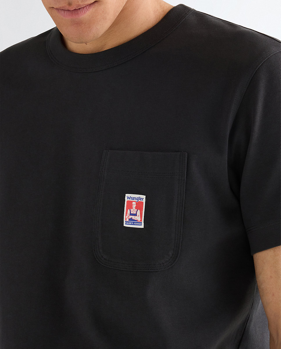 Camiseta de hombre pocket de manga corta de corte relaxed - Wrangler - Negro Negro-4