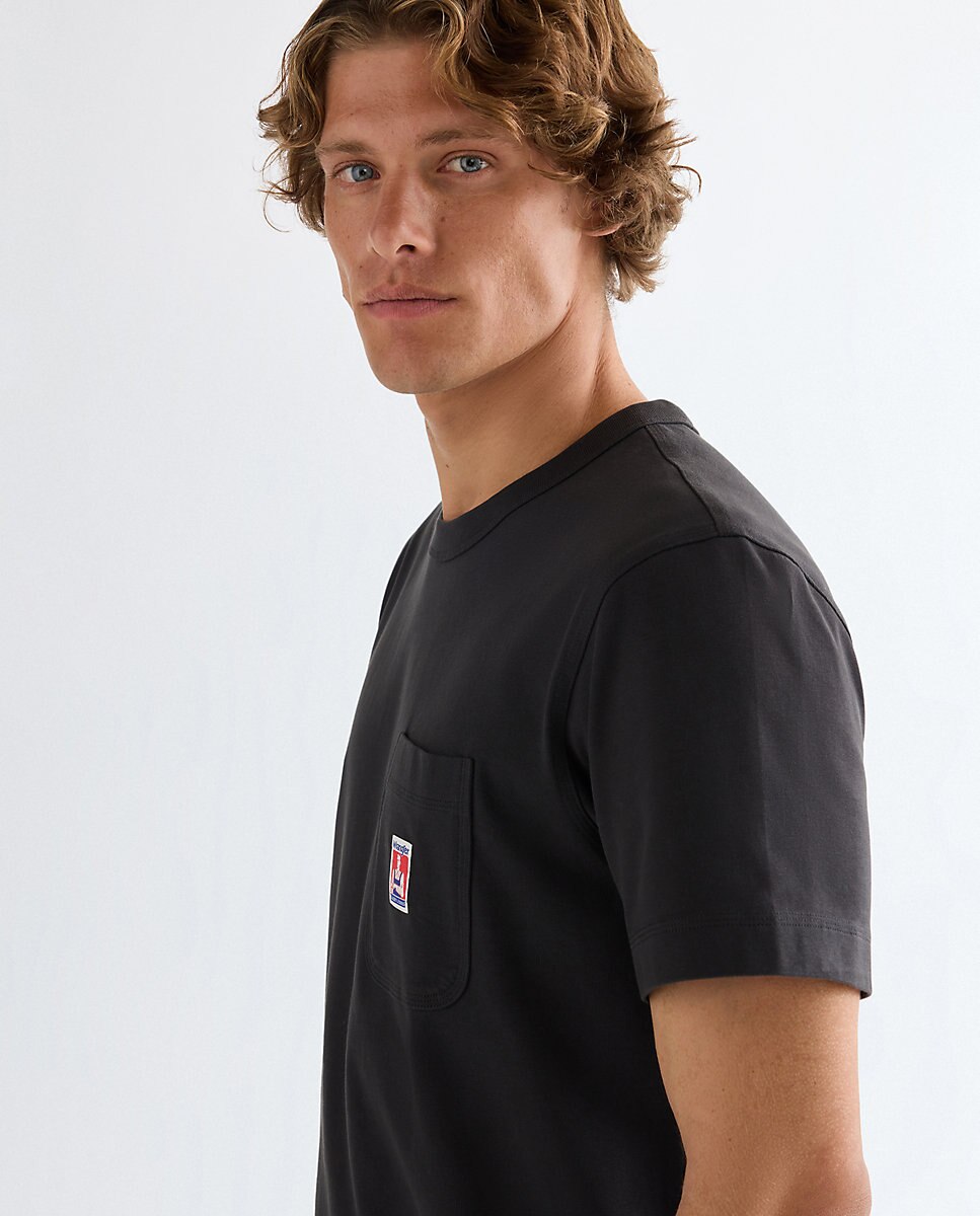 Camiseta de hombre pocket de manga corta de corte relaxed - Wrangler - Negro Negro-5