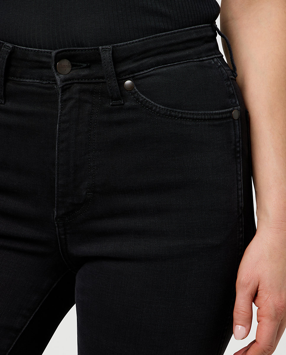 Vaqueros Straight de mujer de corte recto y cintura media - Wrangler - Negro Negro-4