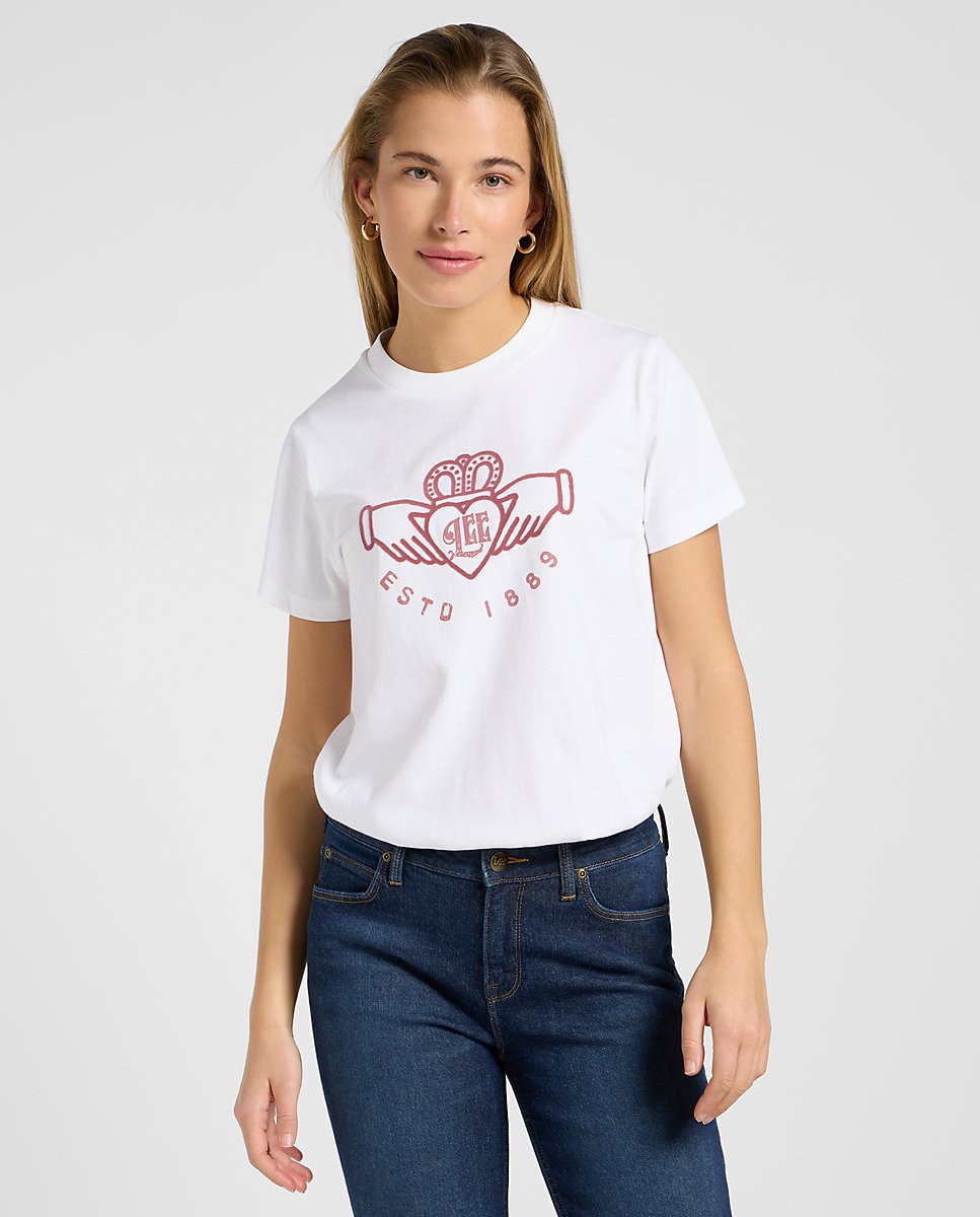 Camiseta de mujer grafica de manga corte - Lee - Blanco Blanco-1