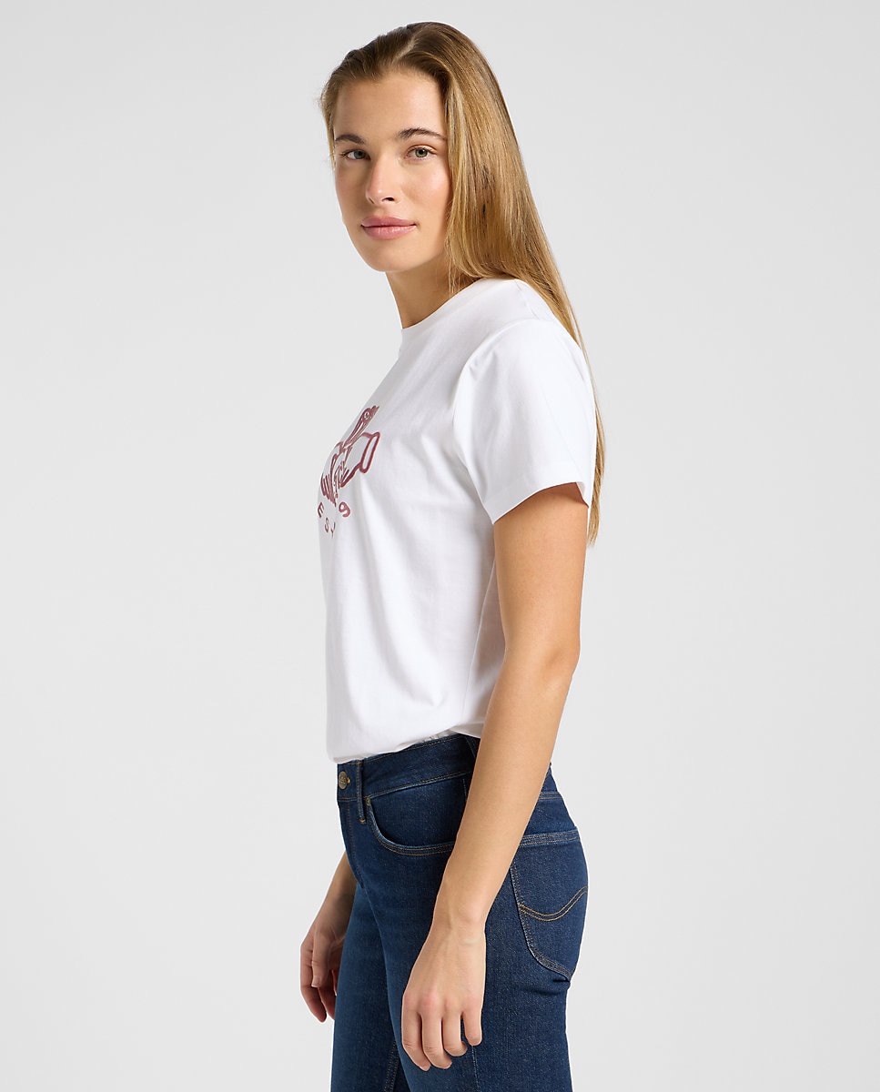 Camiseta de mujer grafica de manga corte - Lee - Blanco Blanco-4
