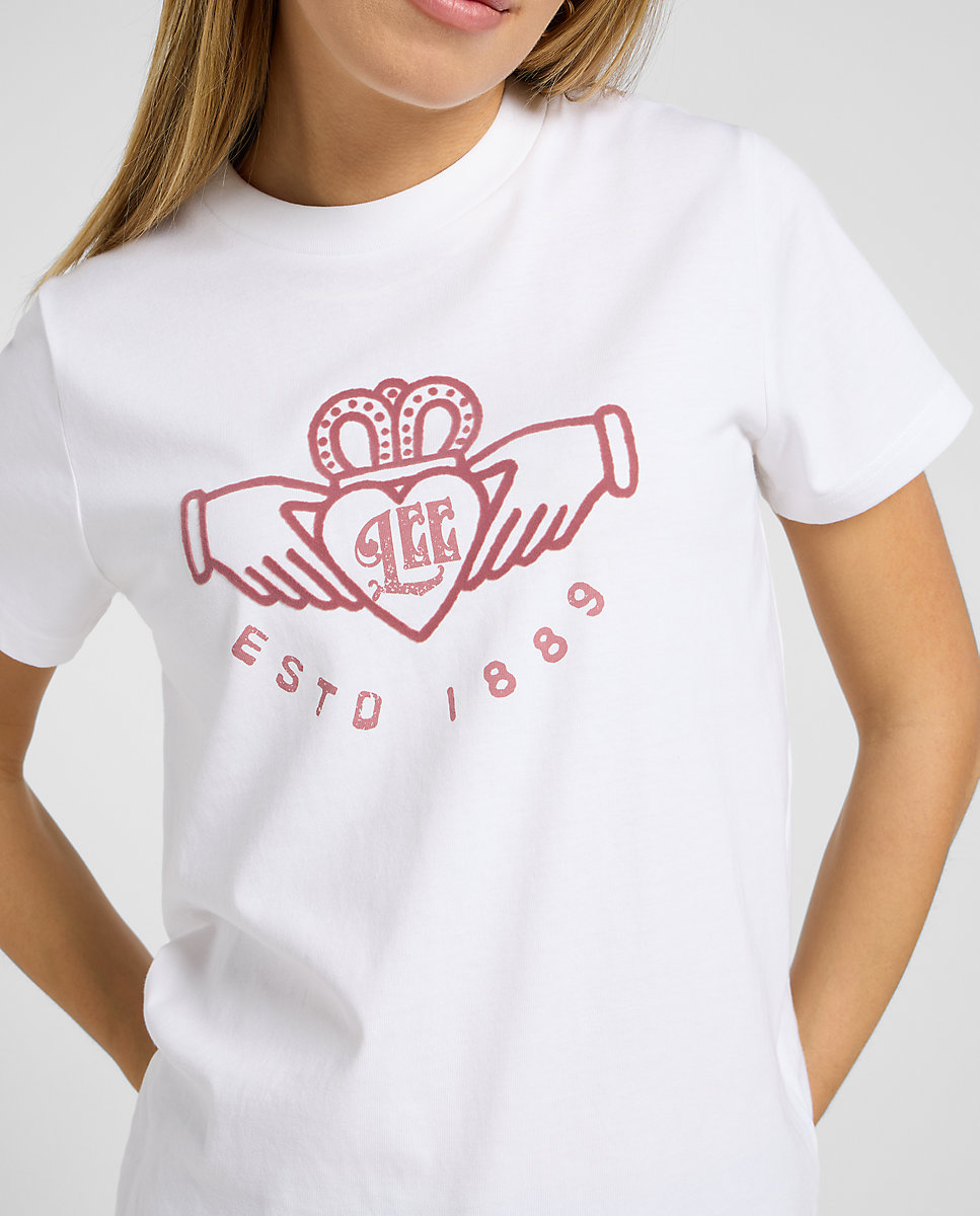 Camiseta de mujer grafica de manga corte - Lee - Blanco Blanco-5