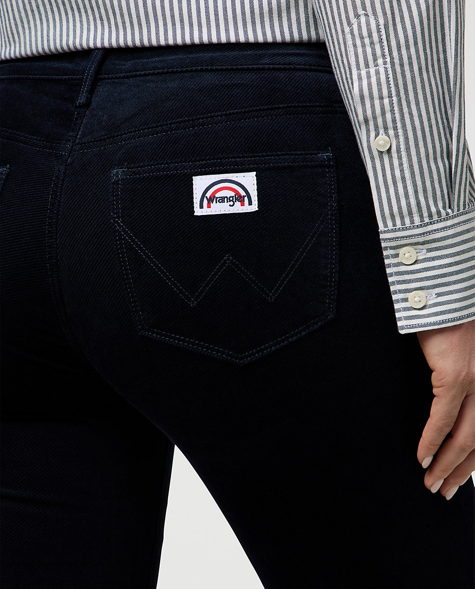 Pantalones de mujer flare en - Wrangler - Azul marino Azul marino-5