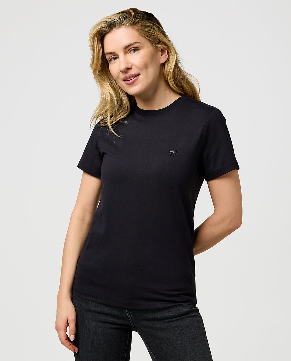 Camiseta de mujer de corte slim y manga corta - Wrangler - Negro Negro-1