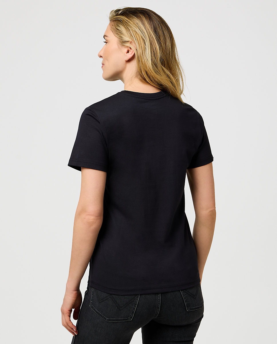 Camiseta de mujer de corte slim y manga corta - Wrangler - Negro Negro-2