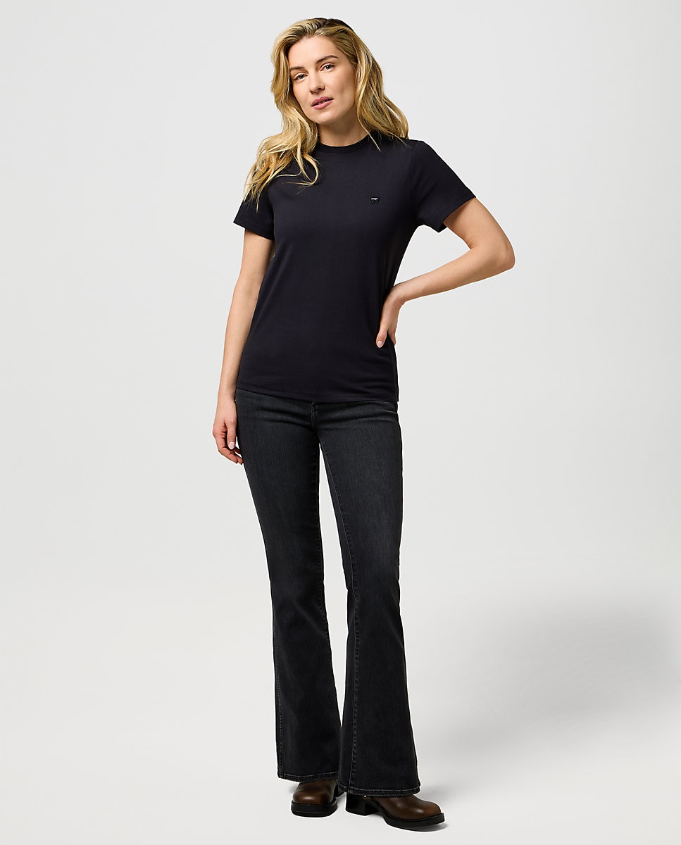 Camiseta de mujer de corte slim y manga corta - Wrangler - Negro Negro-3