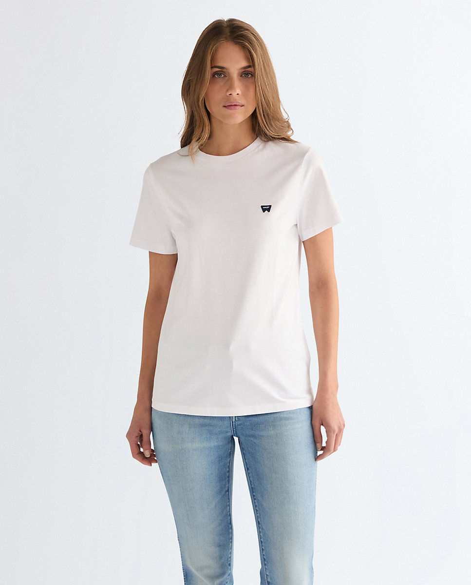 Camiseta de mujer de corte slim y manga corta - Wrangler - Blanco Blanco-1