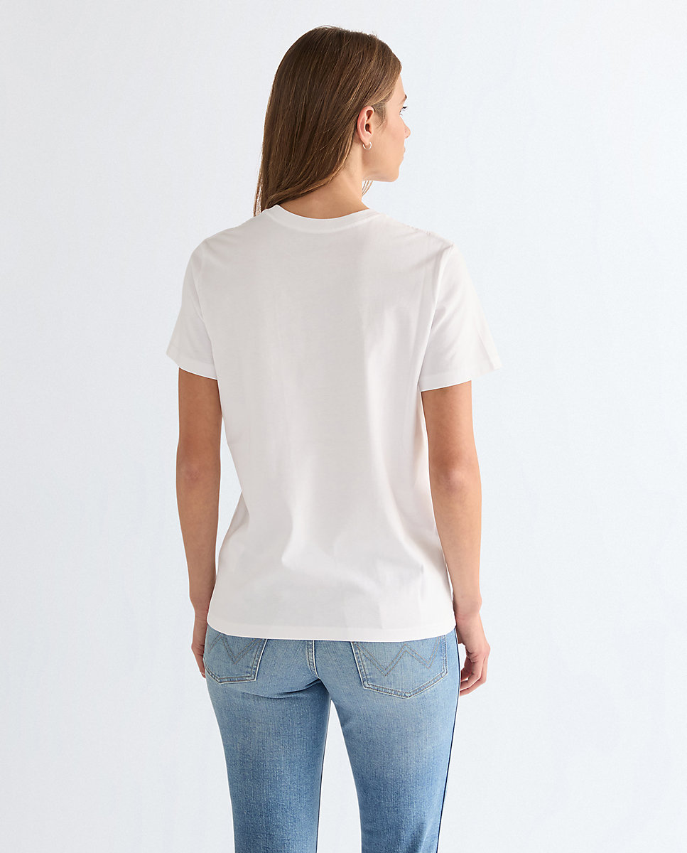 Camiseta de mujer de corte slim y manga corta - Wrangler - Blanco Blanco-2