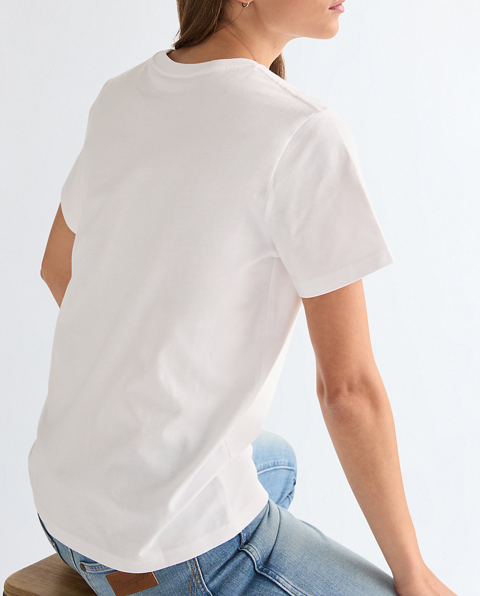 Camiseta de mujer de corte slim y manga corta - Wrangler - Blanco Blanco-5