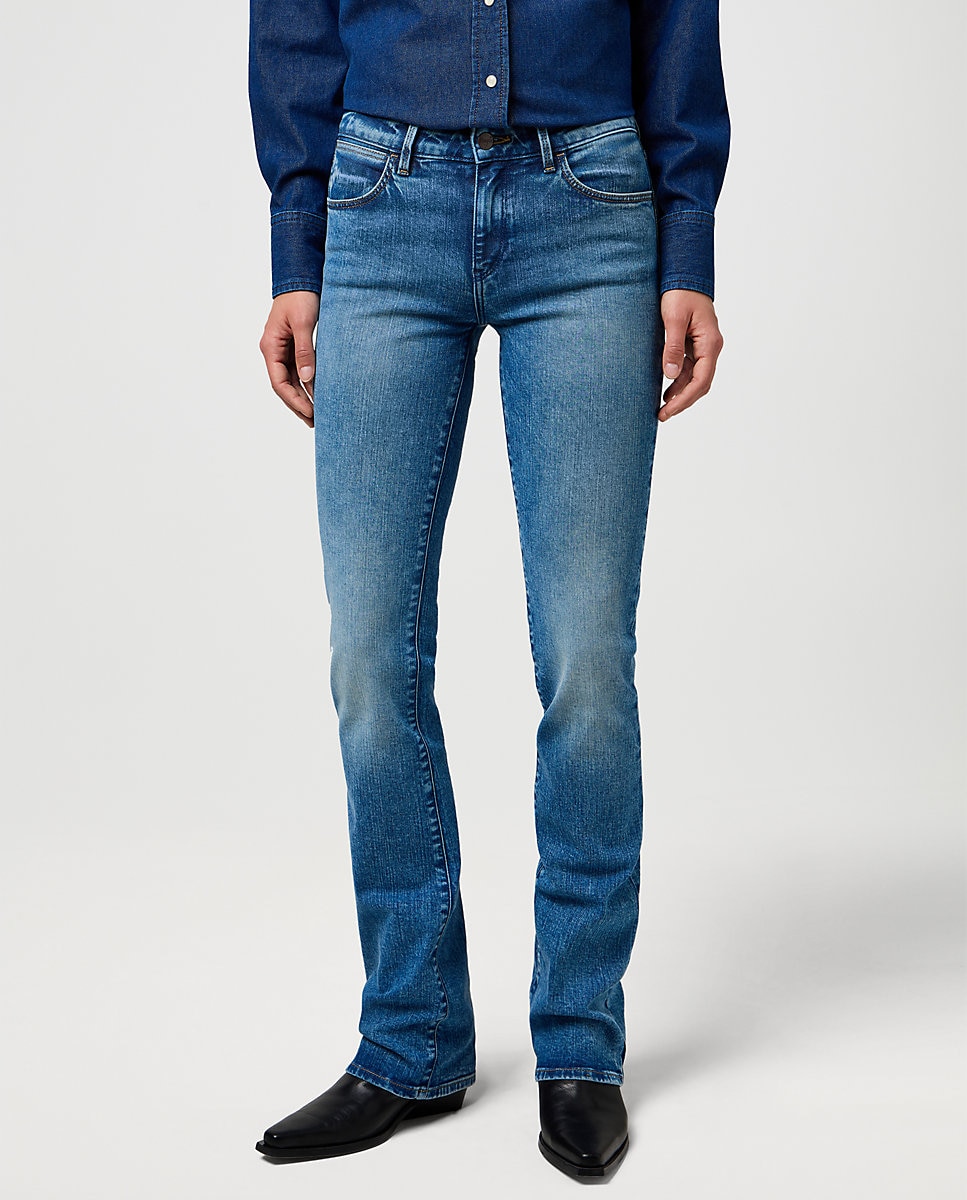 Vaquero de mujer de corte bootcut y cintura media - Wrangler - Azul Azul-1
