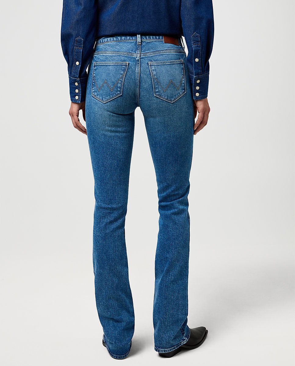 Vaquero de mujer de corte bootcut y cintura media - Wrangler - Azul Azul-2