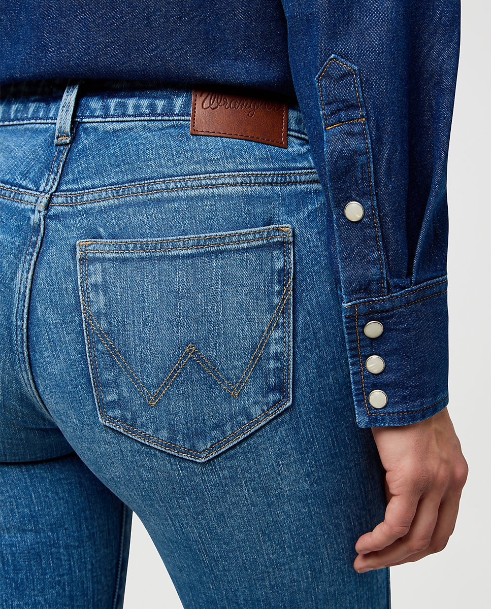 Vaquero de mujer de corte bootcut y cintura media - Wrangler - Azul Azul-5