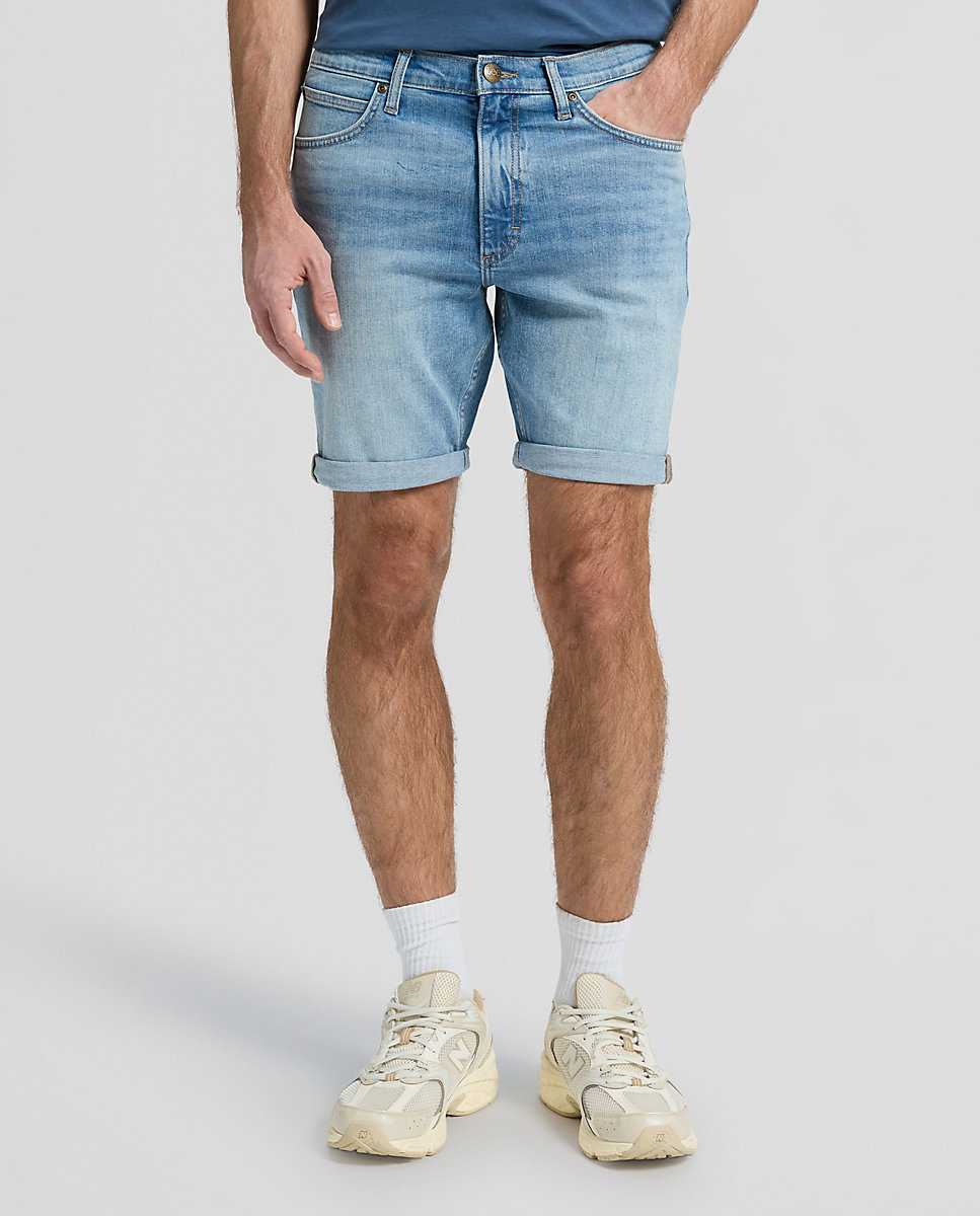 Imagen 1 de Pantalones cortos vaqueros de hombre de corte slim en gris Azul denim