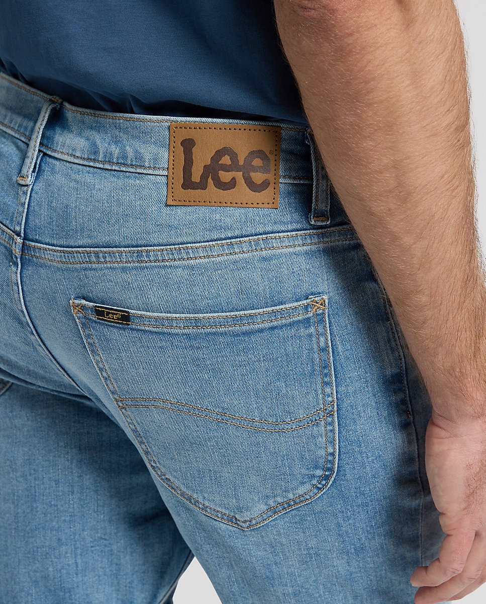 Imagen 5 de Pantalones cortos vaqueros de hombre de corte slim en gris - Lee - Azul denim Azul denim