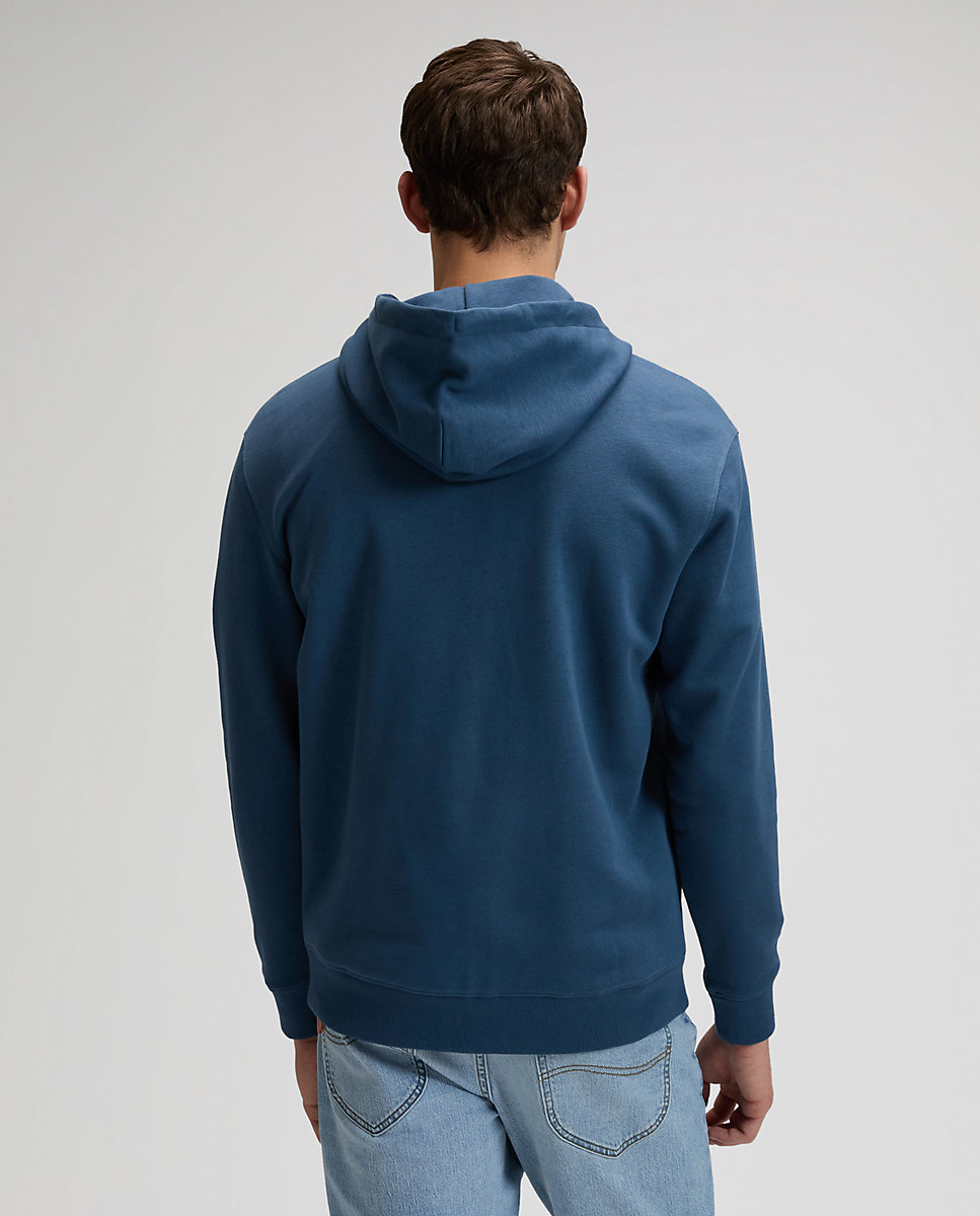 Sudadera con capucha de hombre con cremarella - Lee - Azul marino Azul marino-2