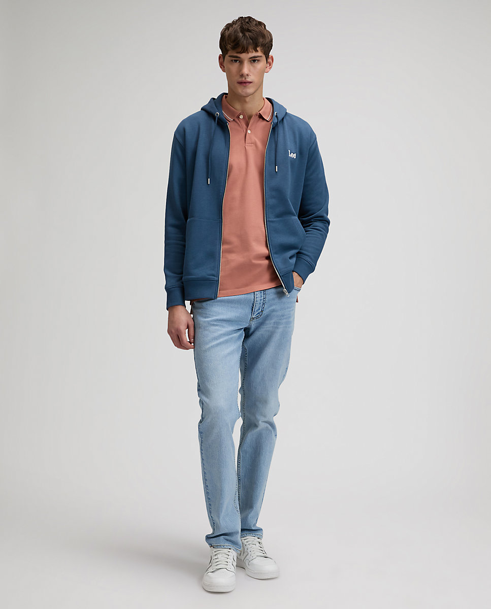 Sudadera con capucha de hombre con cremarella - Lee - Azul marino Azul marino-3