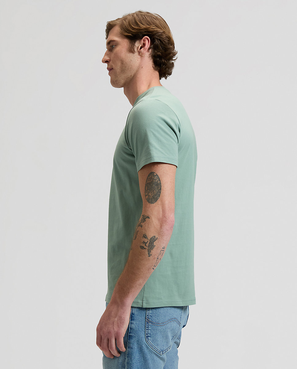 Camiseta de hombre de manga corta y corte regular - Lee - Verde Verde-4