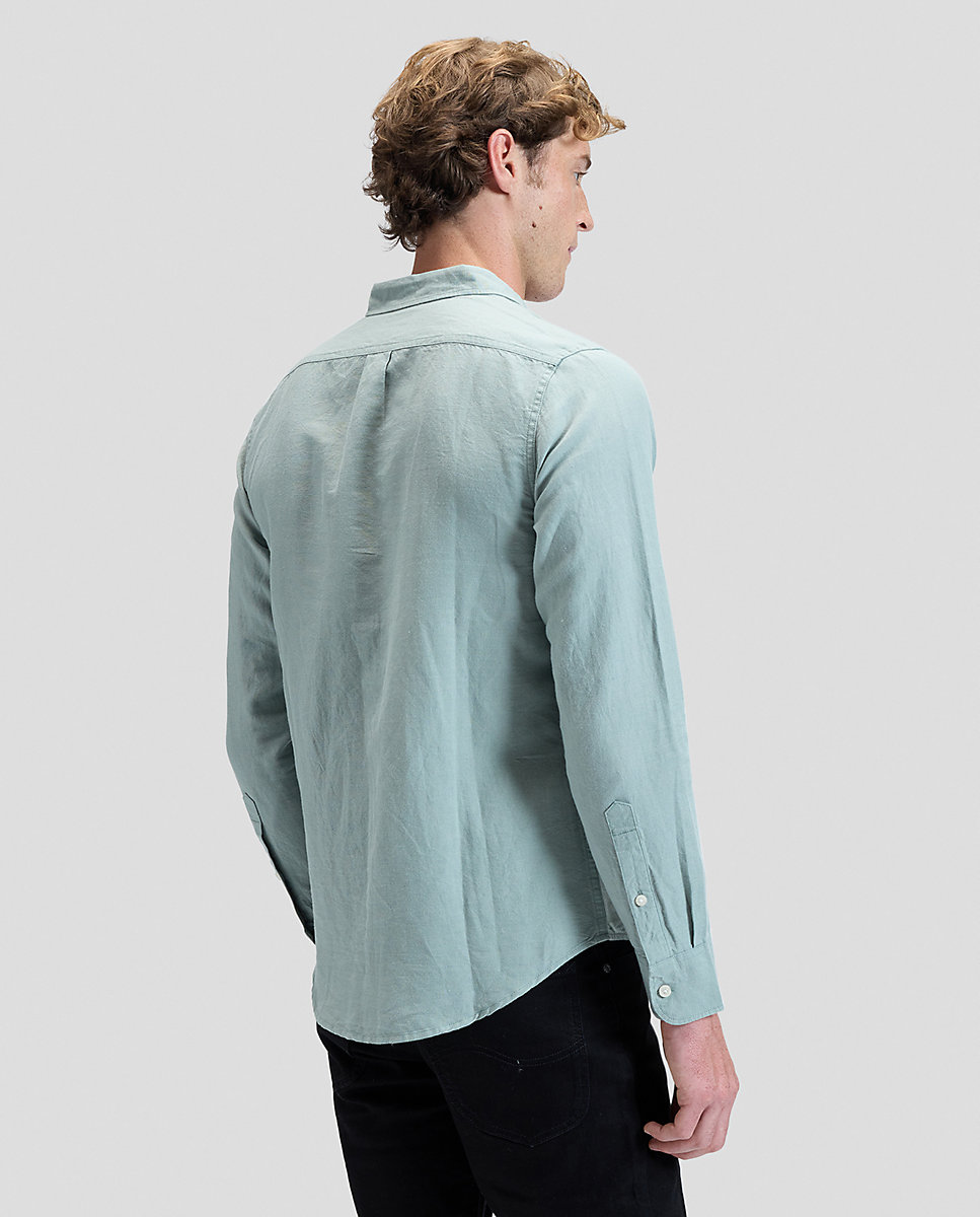 Camisa de hombre de manga larga de corte regular - Lee - Verde Verde-2