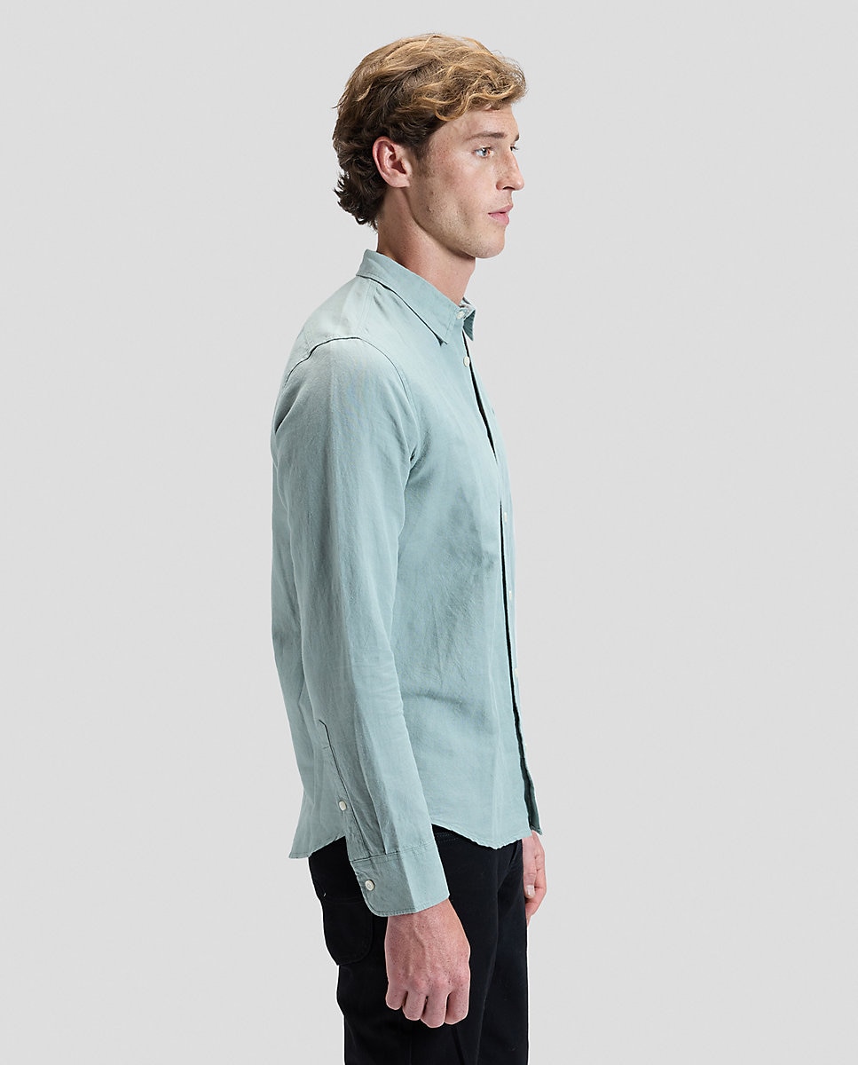 Camisa de hombre de manga larga de corte regular - Lee - Verde Verde-3