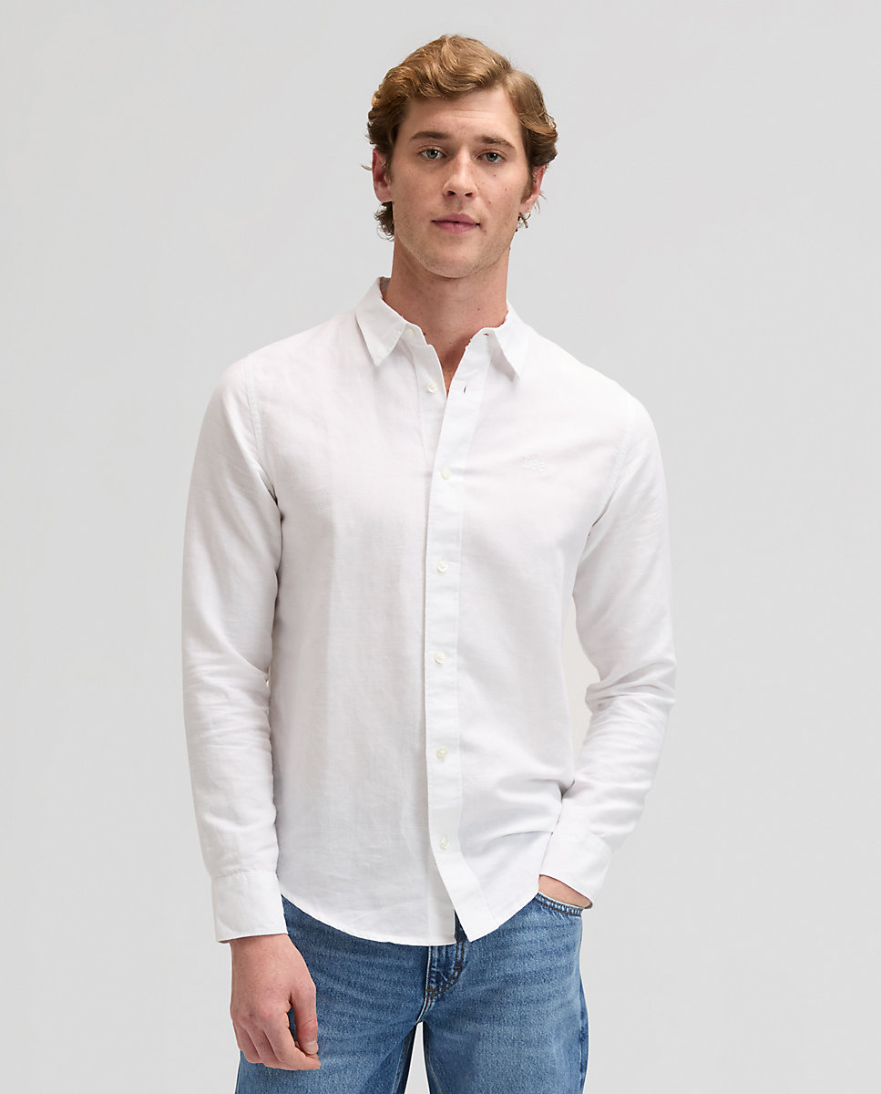 Imagen 0 de Camisa de hombre de manga larga de corte regular Blanco