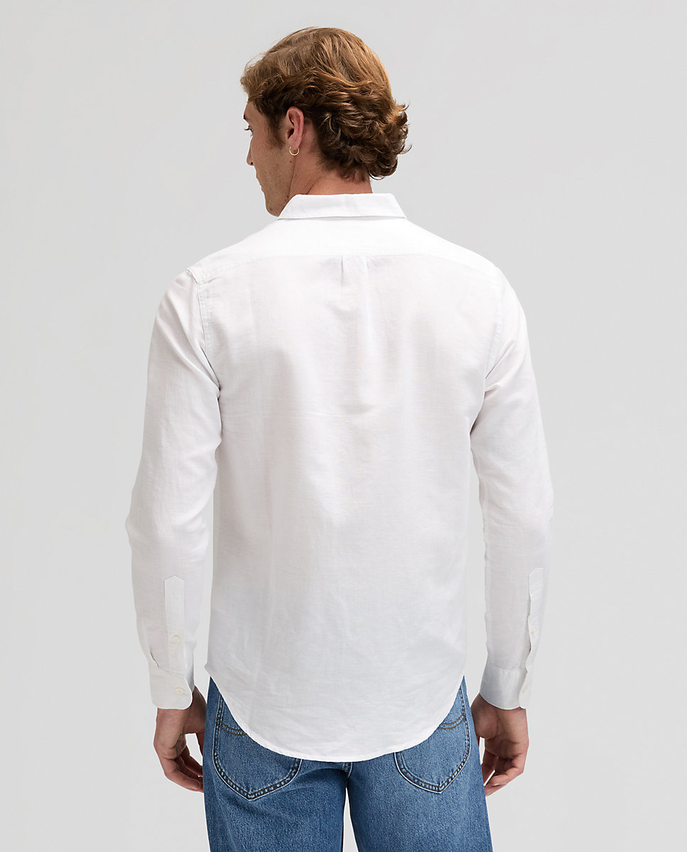 Camisa de hombre de manga larga de corte regular - Lee - Blanco Blanco-2