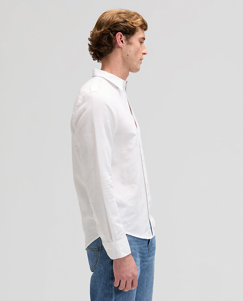 Camisa de hombre de manga larga de corte regular - Lee - Blanco Blanco-4