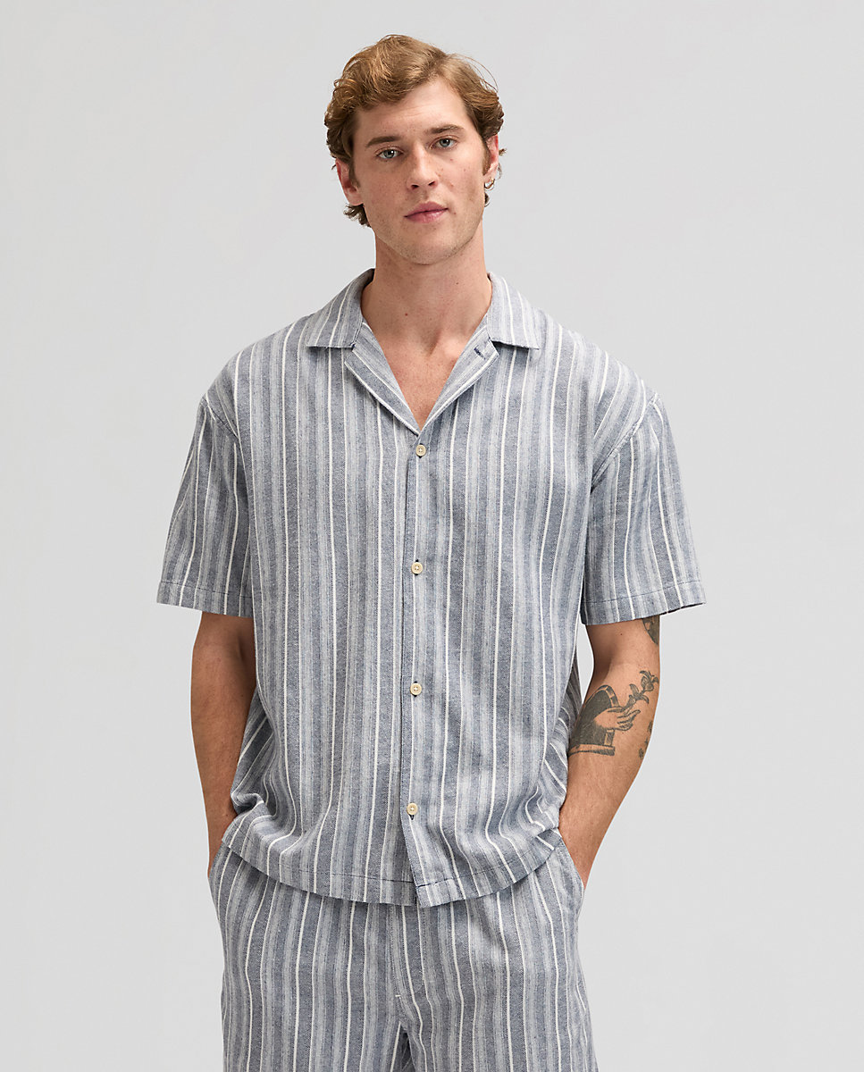 Camisa de hombre resort de manga corta - Lee - Azul Azul-1