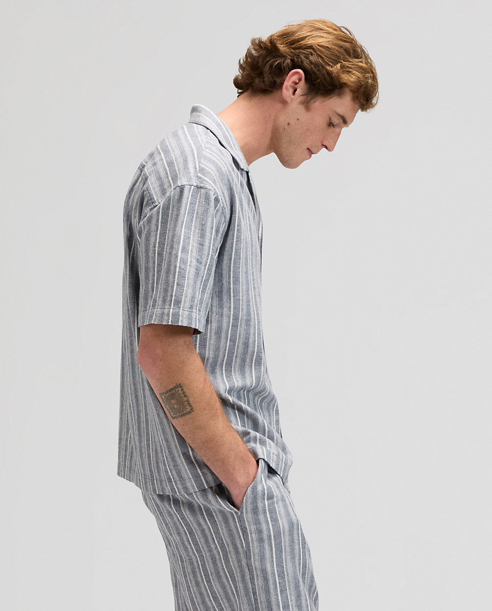 Camisa de hombre resort de manga corta - Lee - Azul Azul-3