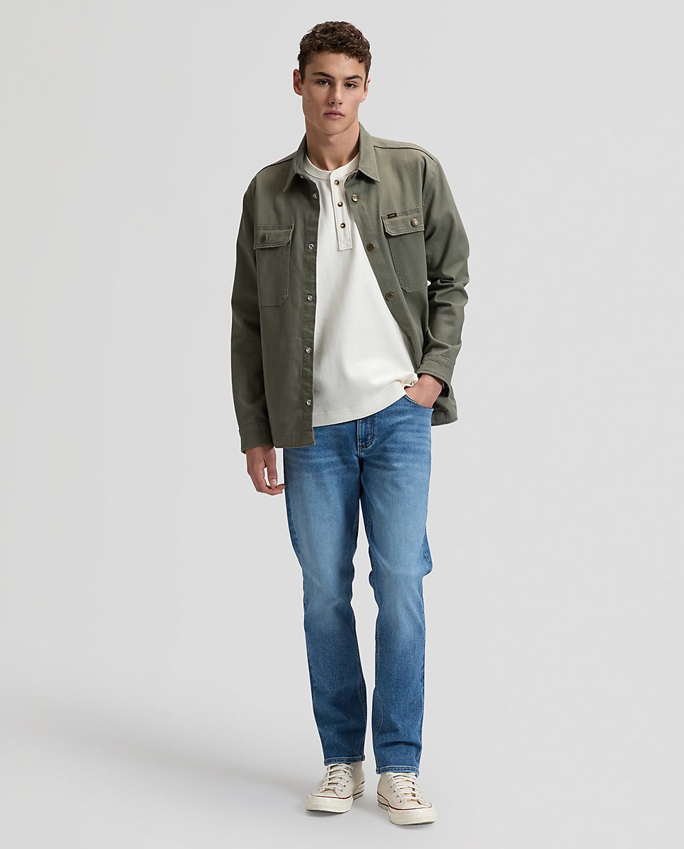 Camisa de hombre dos bolsillo de corte relaxed - Lee - Verde militar Verde militar-3