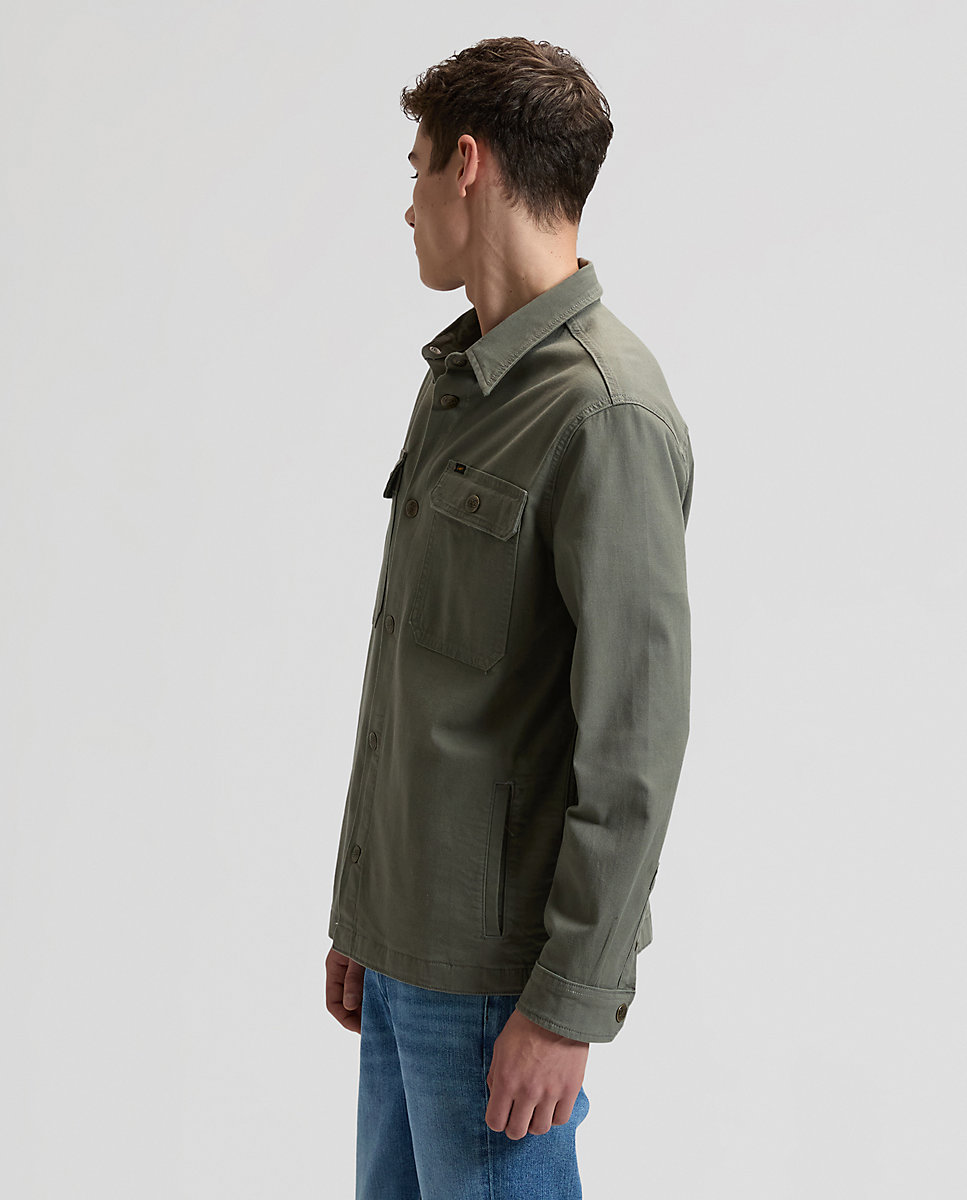 Camisa de hombre dos bolsillo de corte relaxed - Lee - Verde militar Verde militar-4