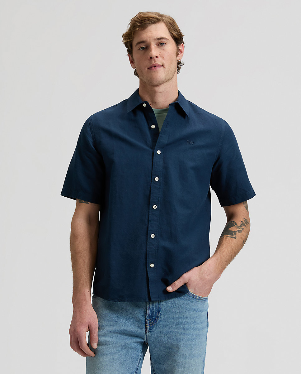 Camisa de hombre de manga corta y corte regular
