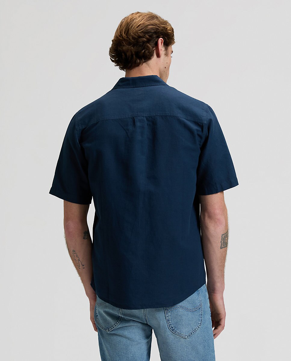 Camisa de hombre de manga corta y corte regular - Lee - Azul marino Azul marino-2