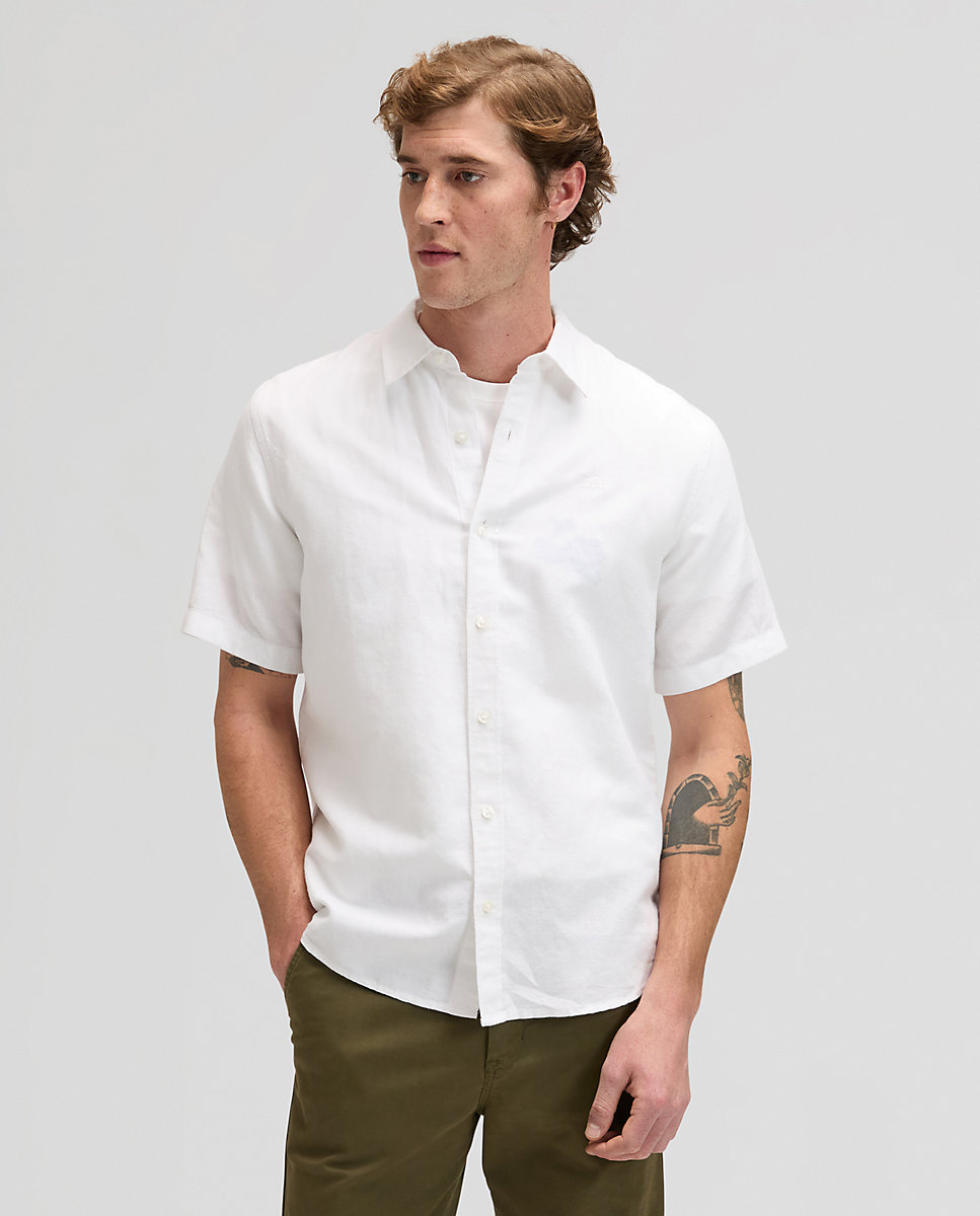 Imagen 0 de Camisa de hombre de manga corta y corte regular Blanco