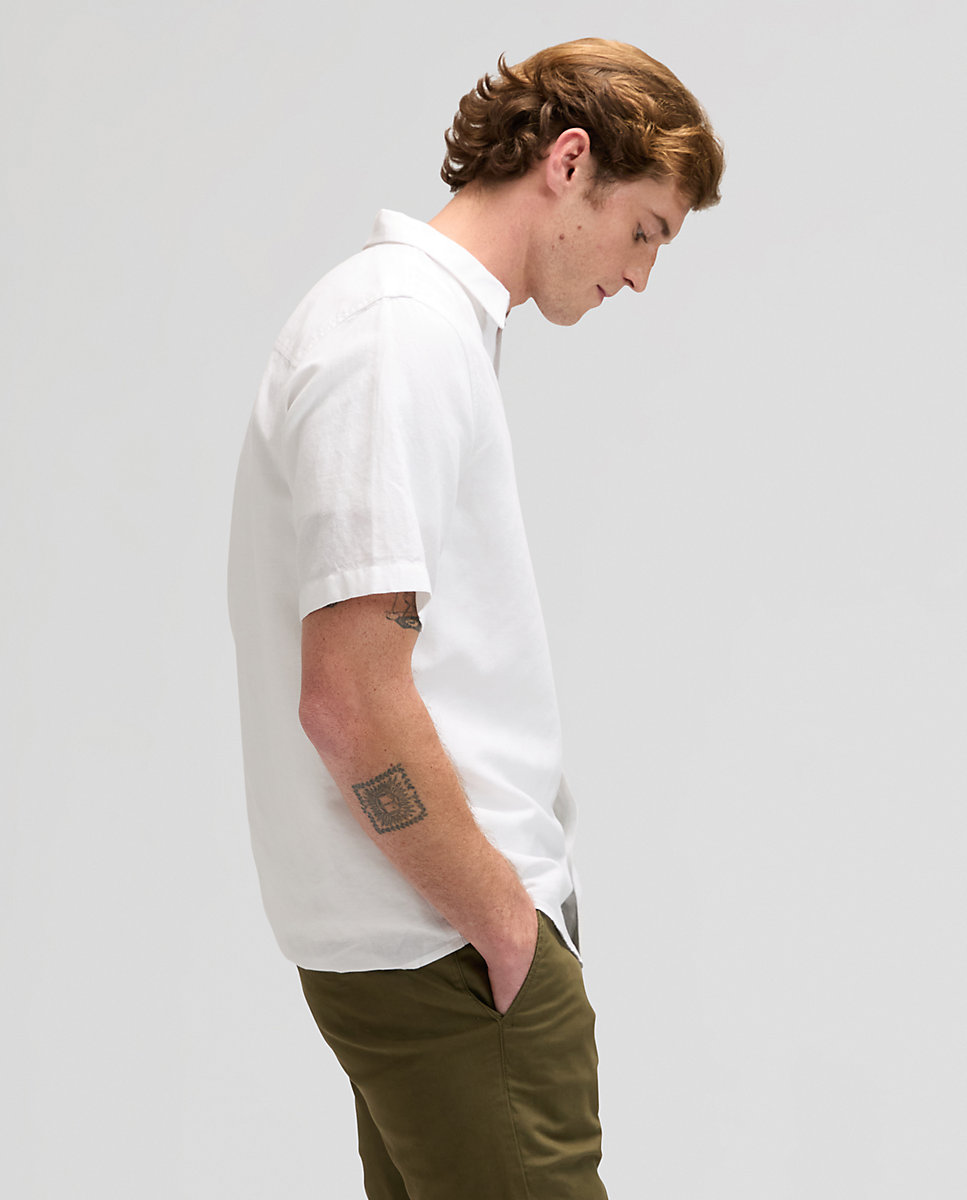 Camisa de hombre de manga corta y corte regular - Lee - Blanco Blanco-4