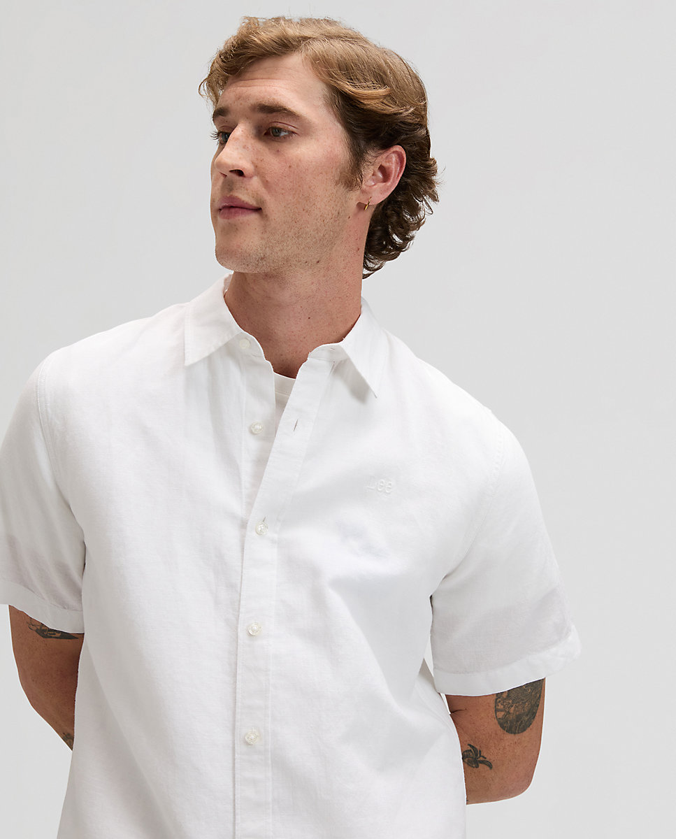 Camisa de hombre de manga corta y corte regular - Lee - Blanco Blanco-5