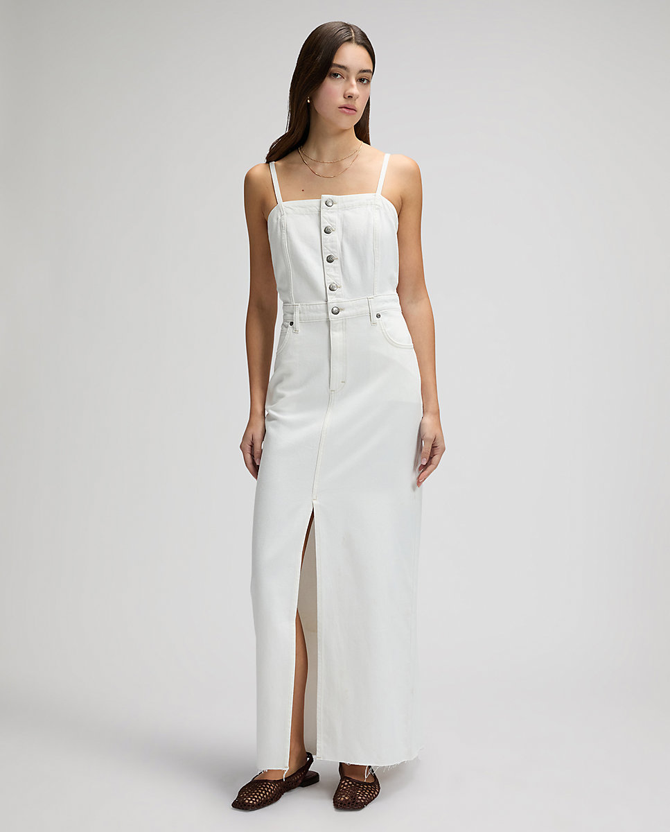 Vestido vaquero en blanco con tirantes ajustables - Lee - Blanco Blanco-1
