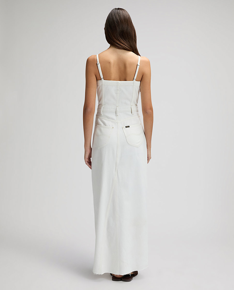 Vestido vaquero en blanco con tirantes ajustables - Lee - Blanco Blanco-2