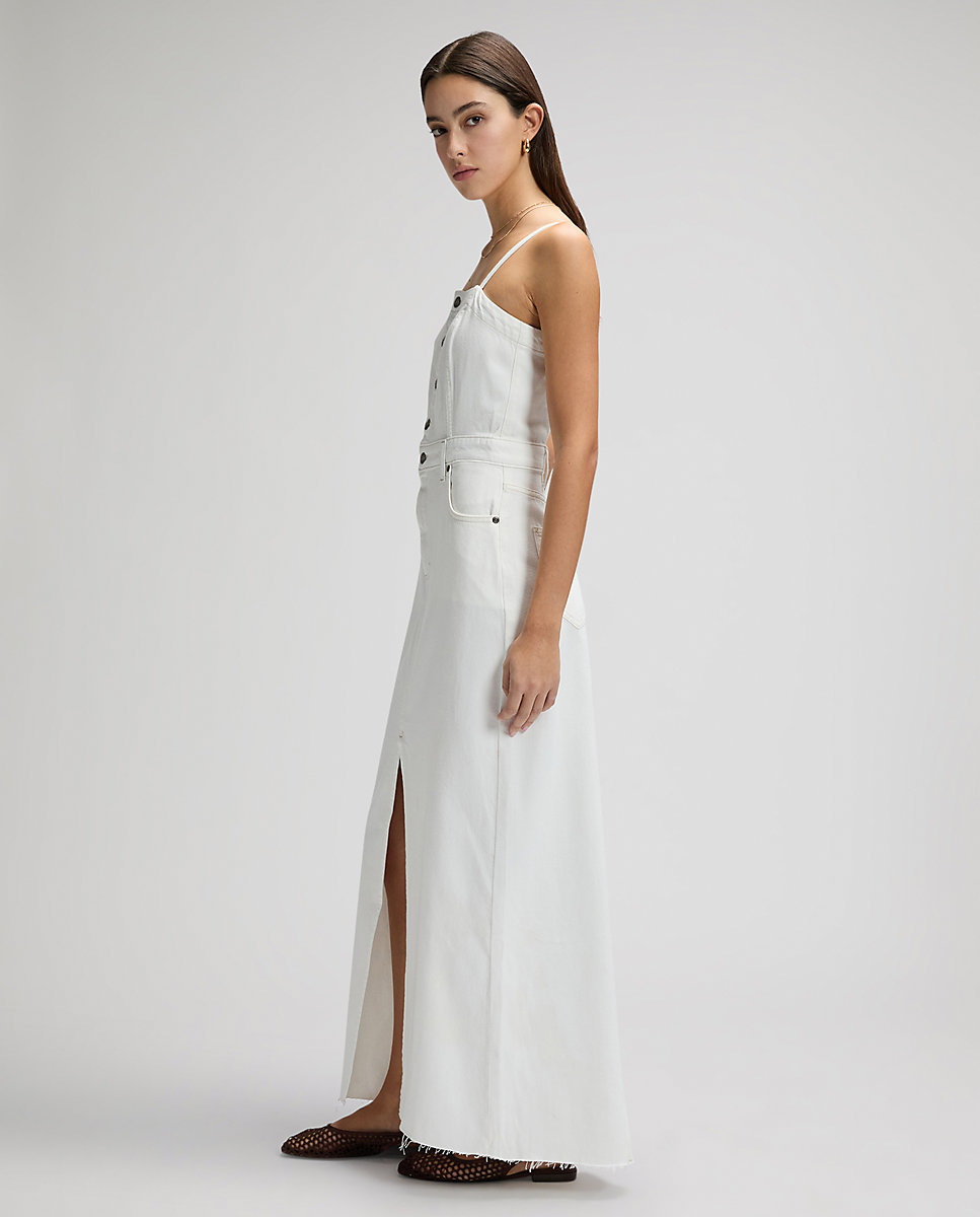 Vestido vaquero en blanco con tirantes ajustables - Lee - Blanco Blanco-4