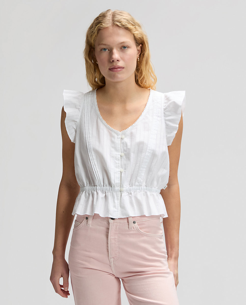 Blusa de mujer bohemia de manga volante - Lee - Azul Azul-1