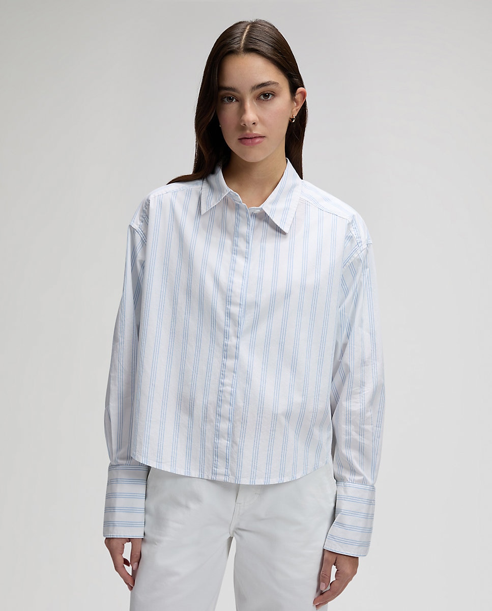 Lee - Camisa de mujer de manga larga a rayas.