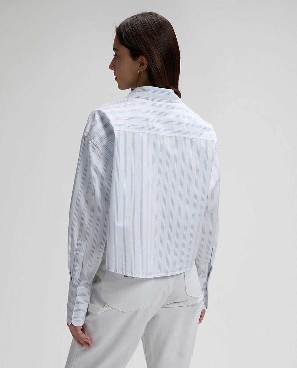 Camisa de mujer de manga larga a rayas - Lee - Azul Azul-2