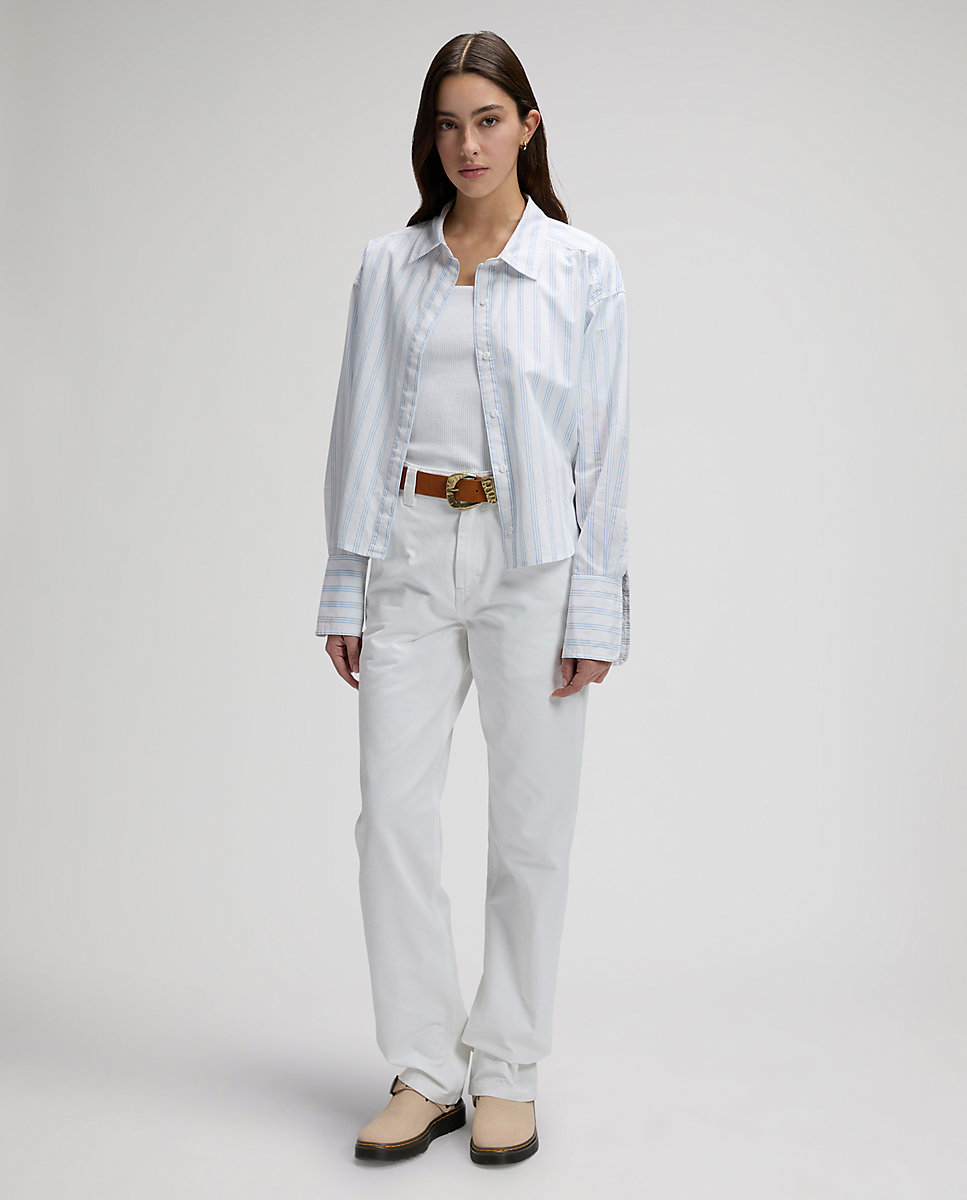 Camisa de mujer de manga larga a rayas - Lee - Azul Azul-3