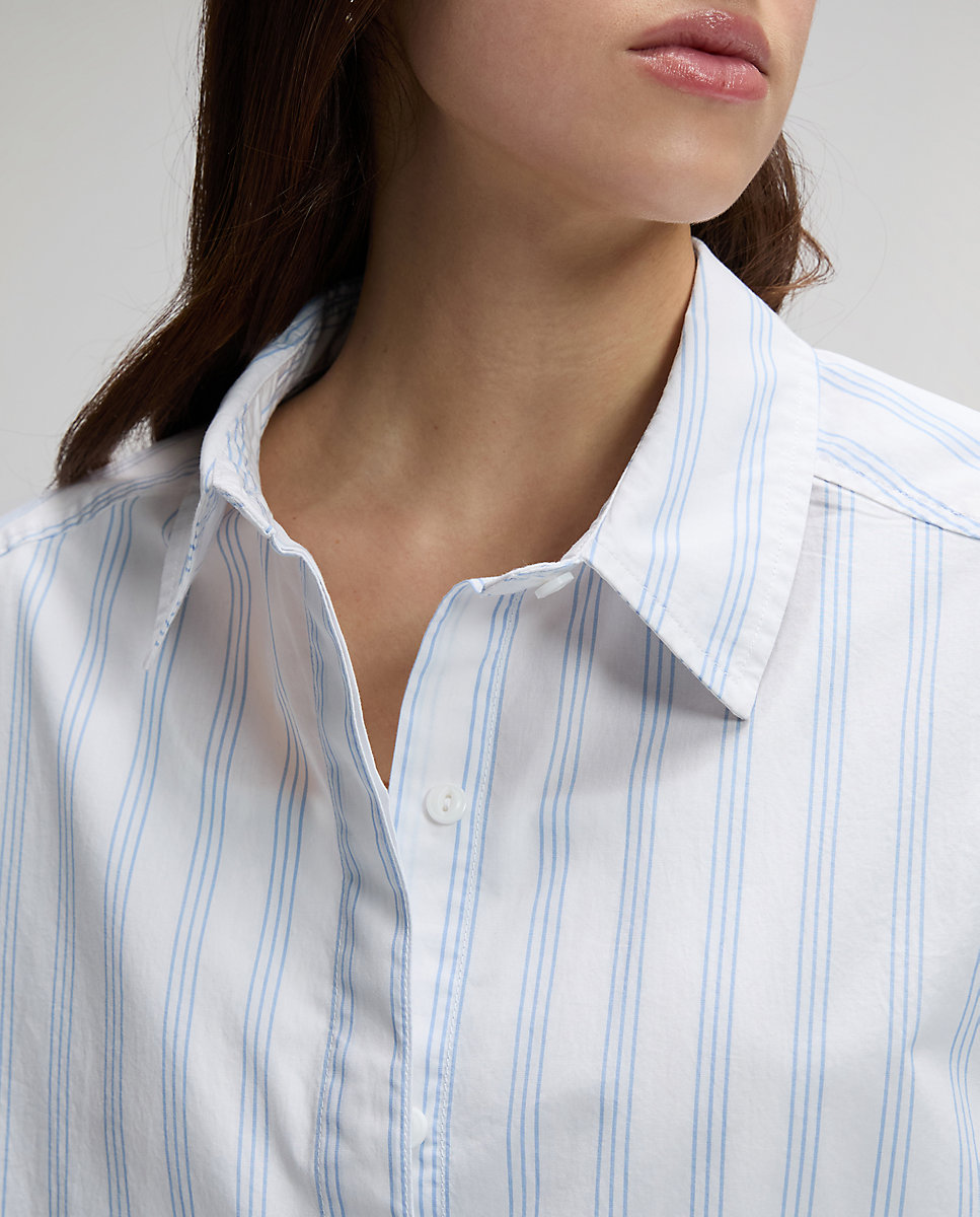 Camisa de mujer de manga larga a rayas - Lee - Azul Azul-4
