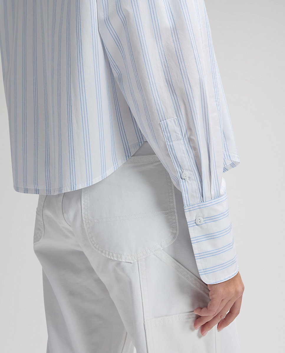 Camisa de mujer de manga larga a rayas - Lee - Azul Azul-5