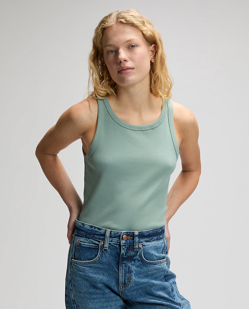 Lee - Camiseta de mujer basica sin mangas de corte slim.
