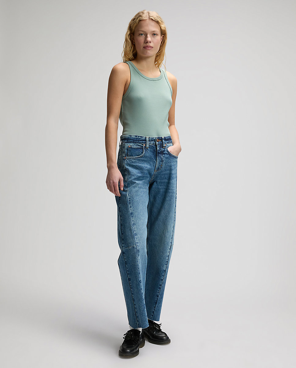 Camiseta de mujer basica sin mangas de corte slim - Lee - Azul Azul-3