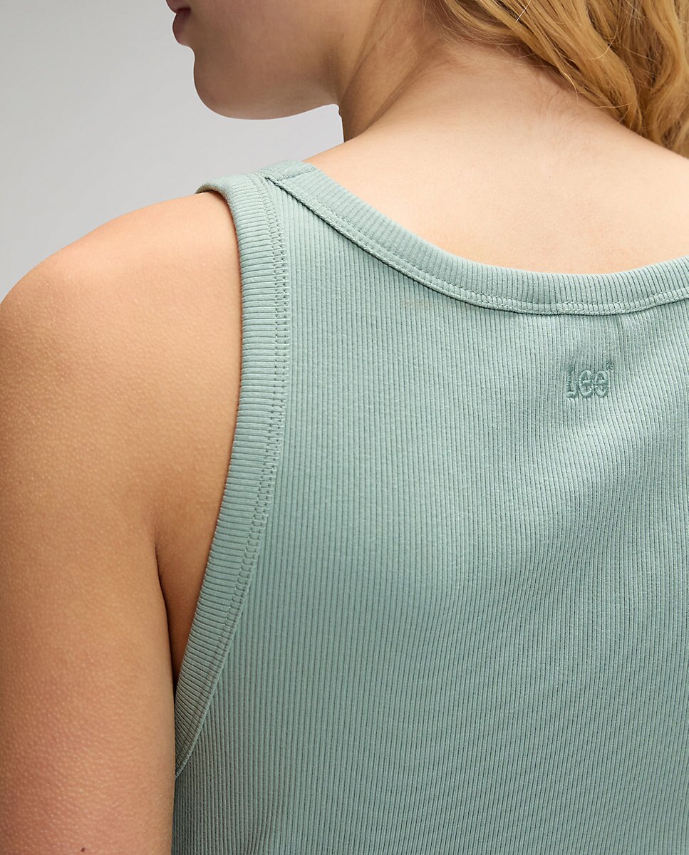 Camiseta de mujer basica sin mangas de corte slim - Lee - Azul Azul-5