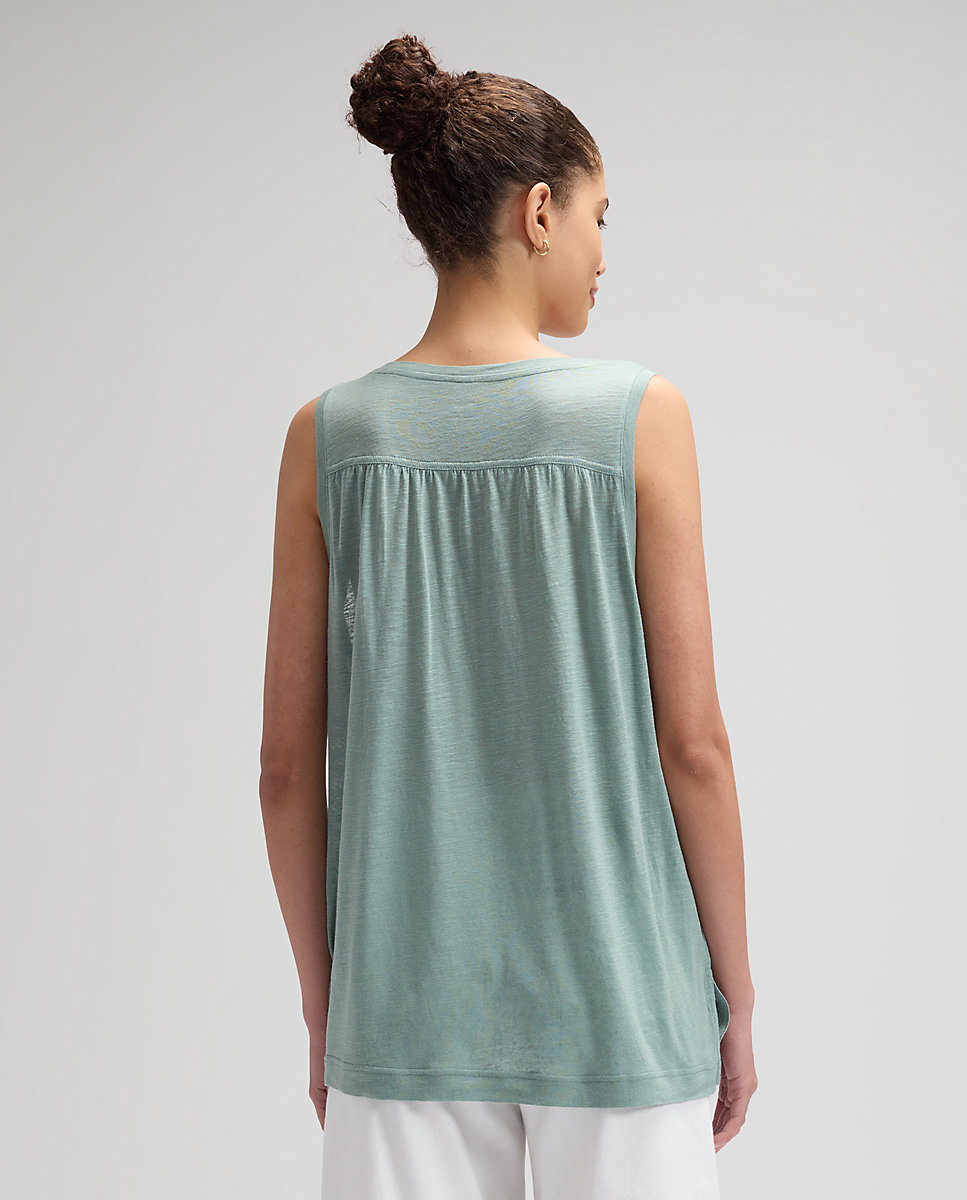 Camiseta de tirantes de mujer con canesú trasero - Lee - Azul Azul-2