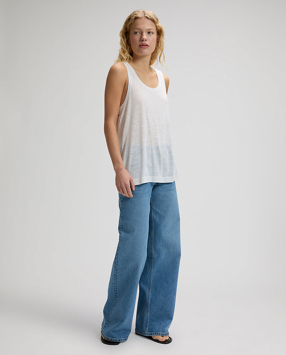 Camiseta de tirantes de mujer con canesú trasero - Lee - Azul Azul-3