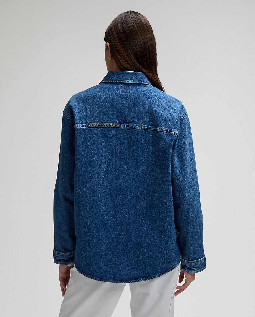 Sobrecamisa de mujer con dos bolsillos en el pecho - Lee - Azul Azul-2
